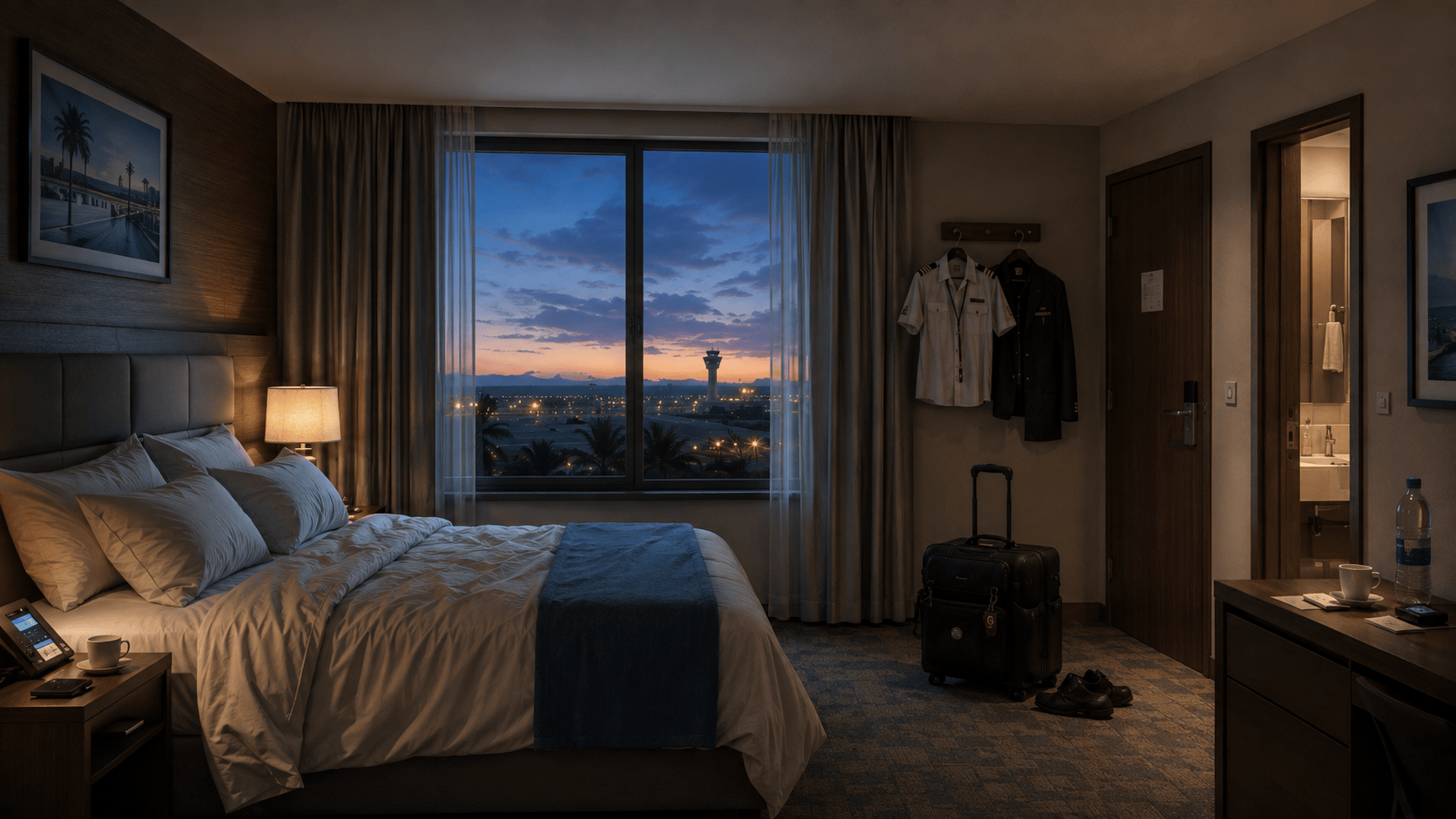 AEROCIETY PMI hotel-room scene